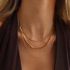 Meier Hip hop ins stacked snake bone chain necklace, stainless steel retro niche flat snake collarbone chain