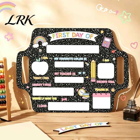 Kids Study Planner First and Last Day of School Board Sign for Kids, Reusable Wooden Small Chalkboard Sign, Cute Writing Daily Notes Schedules
