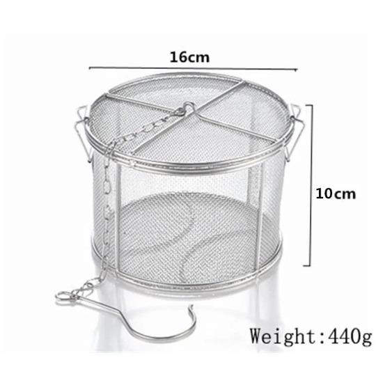 Big Stainless Steel Fine Mesh Strainer Gravy Soup Taste Spice Box Basket Brine Hot Pot Slag Separation Colander Strainers Basket