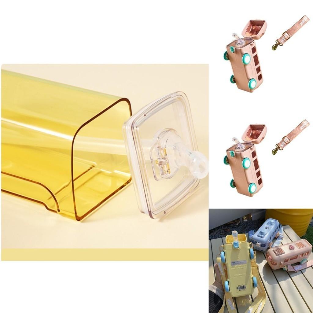 Creative Tritan Material Baby Bus Water Bottle With Cute Straw For Student And Kindergarten Kids