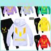 Conjunto de Sudadera con Capucha y Pantalones de Dibujos Animados con Estampado de Letras de Messi para Niños Hecho de Tela de Algodón