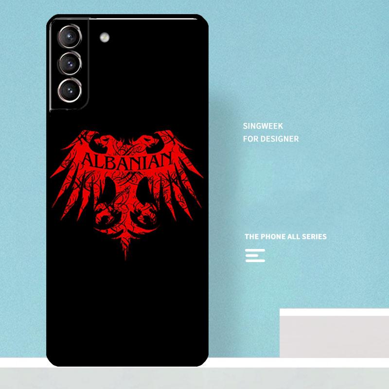 Albania Flag Eagle Case For Samsung Galaxy S25 Ultra S21 S22 S23 S24 Ultra S9 S10 S20 Plus S25 FE Phone Cover