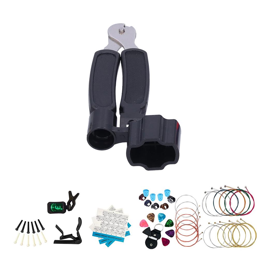 45Pcs Guitar Accessories Set String Capo Bridge Pins Pick Replacement Playing Auxiliary Tool