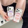 New 2026 Cute Floral Bunny Magnetic Phone Case For iPhone 17 16 15 14 Pro Max Bling Lens Pink Purple Clear Shockproof Cover For