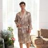 Men's Plus Size Silk-Feel Yukata: Lightweight Long-Sleeve Summer Robe & Pajamas