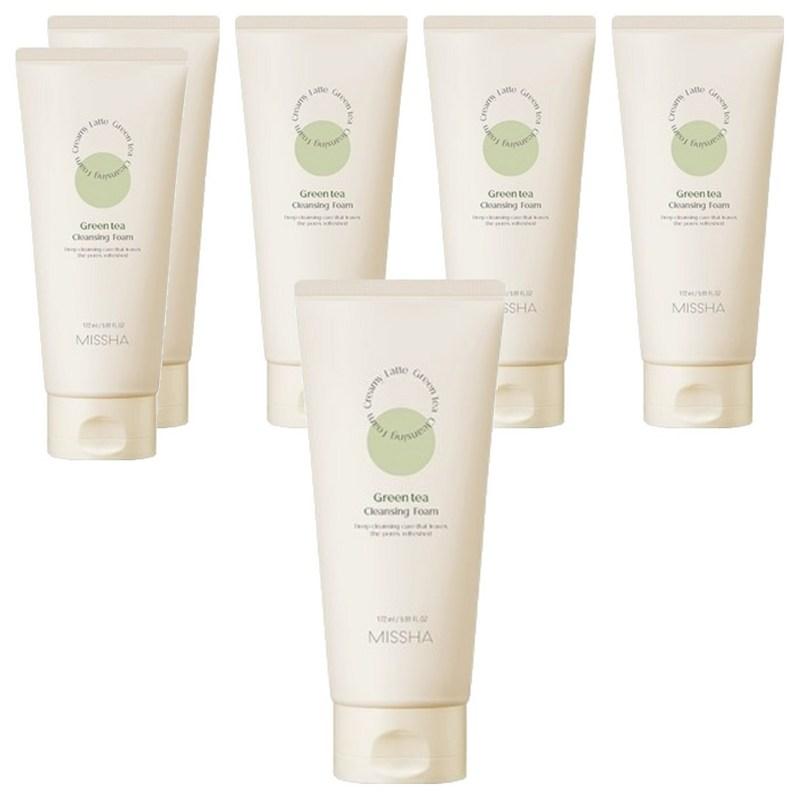 Missha Creamy Latte Cleansing Foam Green Tea, 172ml, 6 pcs