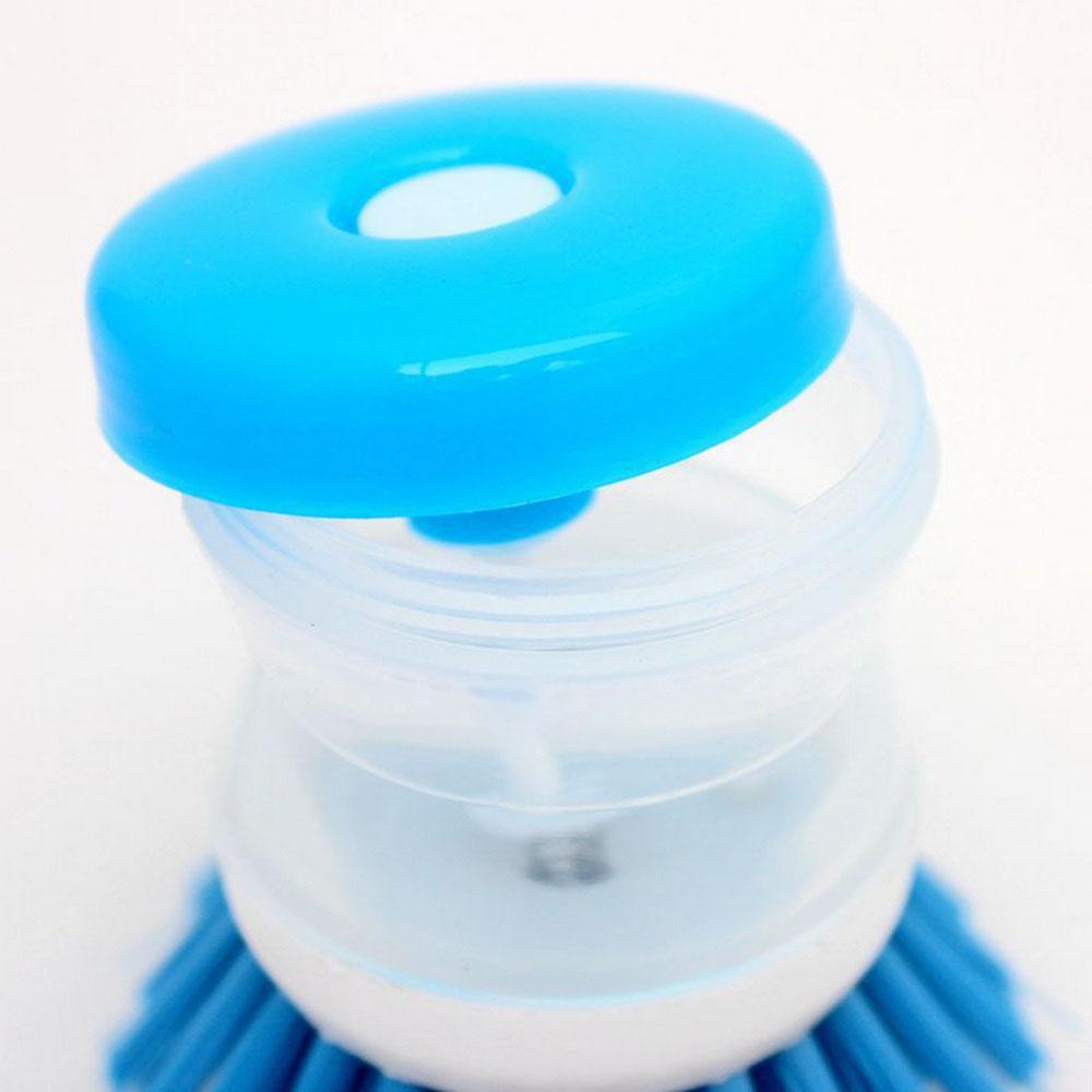 Brosse à vaisselle automatique créative avec tasse de stockage de liquide vaisselle, brosses de nettoyage en plastique pour chaudière de cuisine