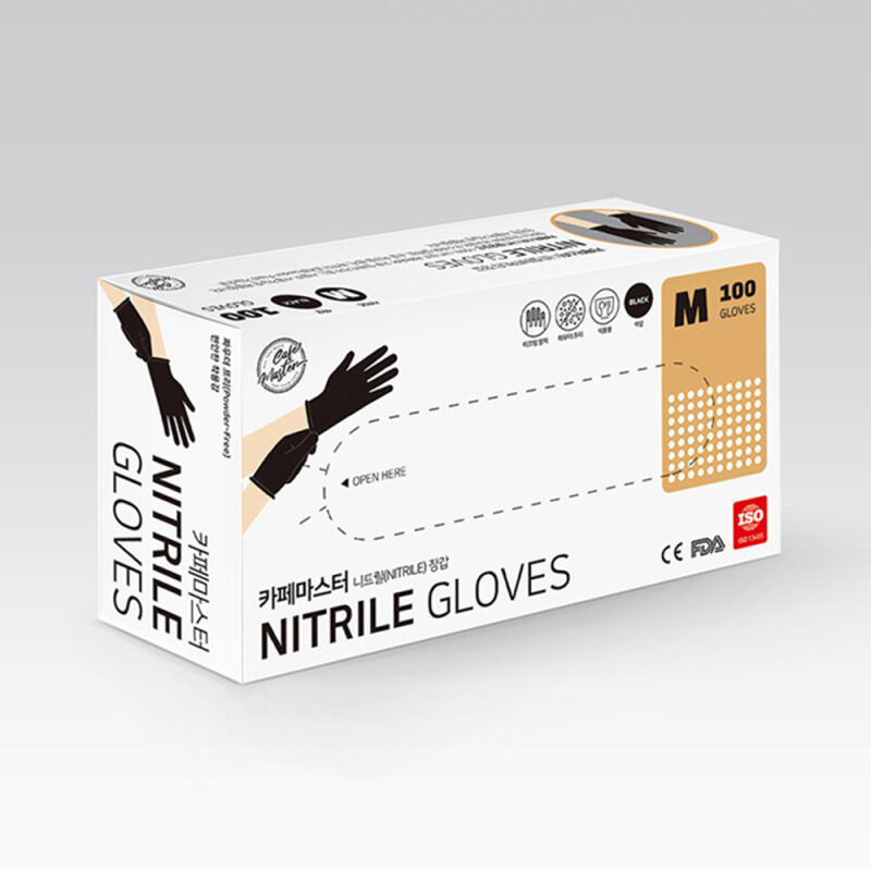 Nitrile Gloves M 100 Pcs Black Food Cooking
