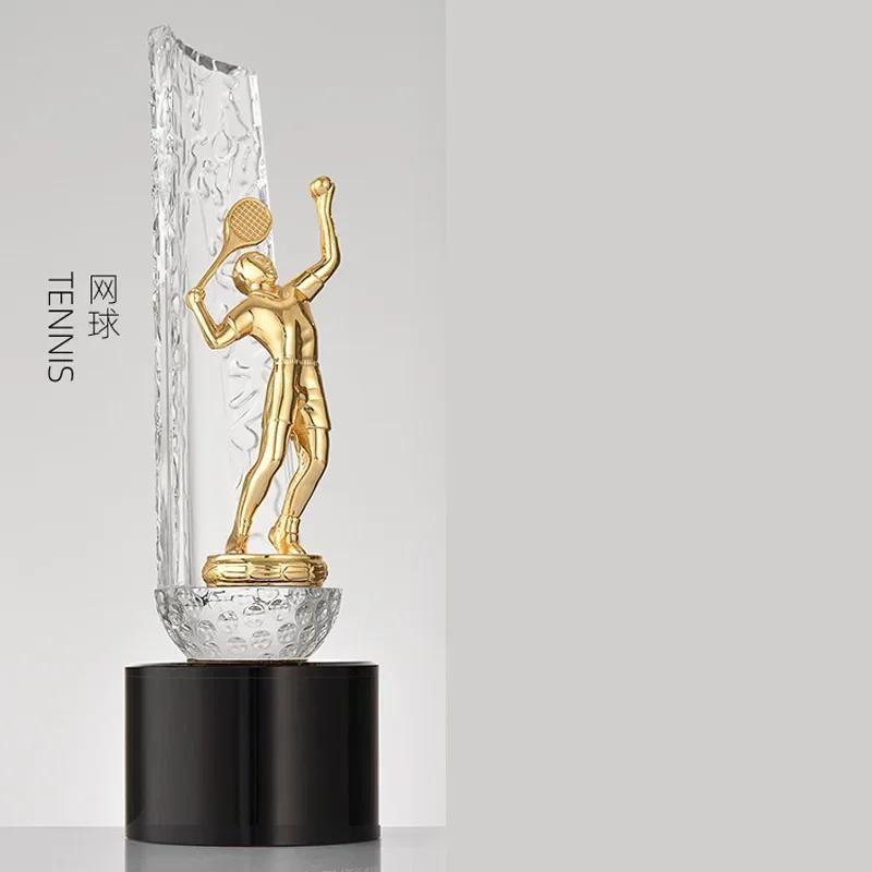 Customized Metal Figure Sculpture Crystal Trophy Basketball, Football, Running, Table Tennis, Martial Arts, Cycling, Golf Trophy
