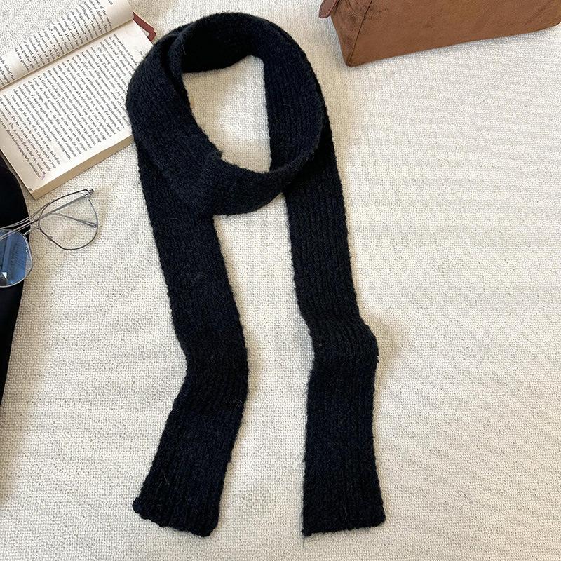 New slender strip knitted scarf, neck care and warmth in autumn and winter, multi-functional outdoor cycling, cold-proof, soft and skin-friendly scarf