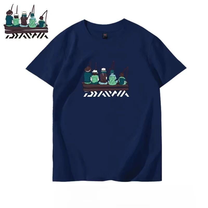 Herren Baumwolle Locker Angeln Freunde Party Kleidung Outdoor Angeln Kurzarm T-Shirt Neu Meeresangeln Halbarm Tide