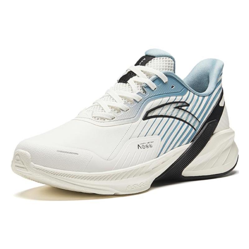 Anta DuCi4 Cushioning, Wear Resistant Low Top Training Running Shoes Men's White Green Leather Upper Sneakers 912355526-10