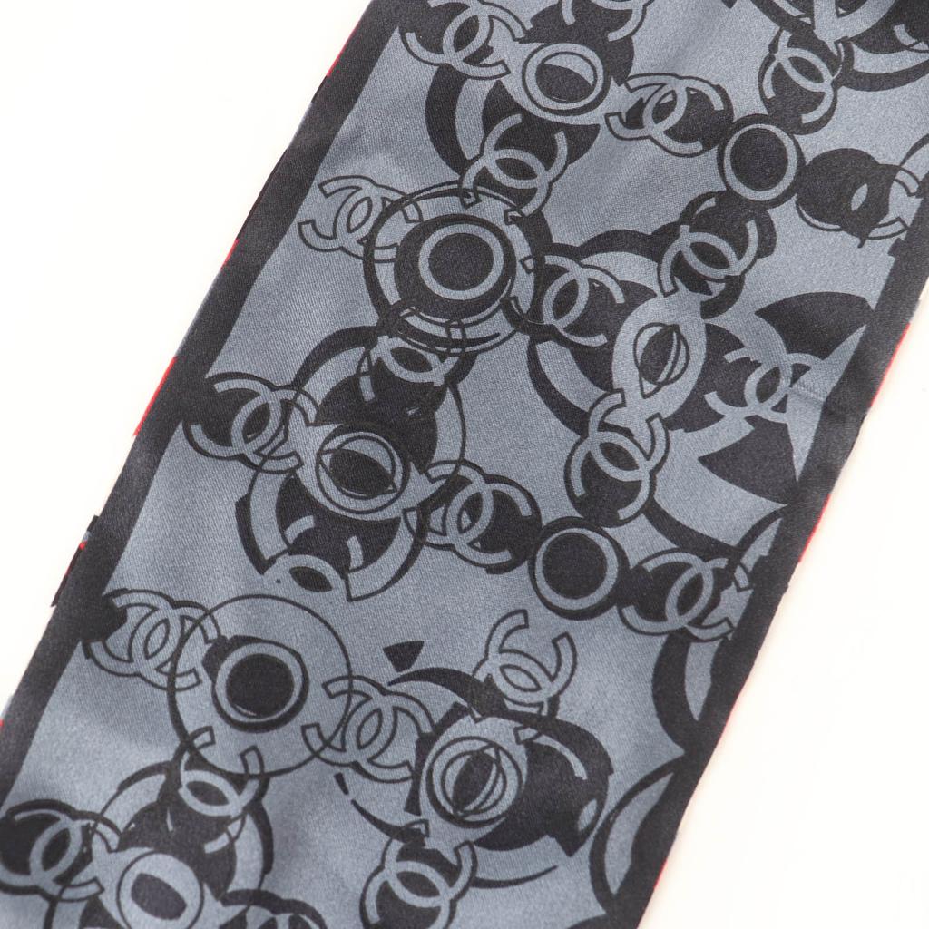 Excellent CHANEL Scarf Twilly Reversible COCO Mark Logo Multicolor Silk Women Used