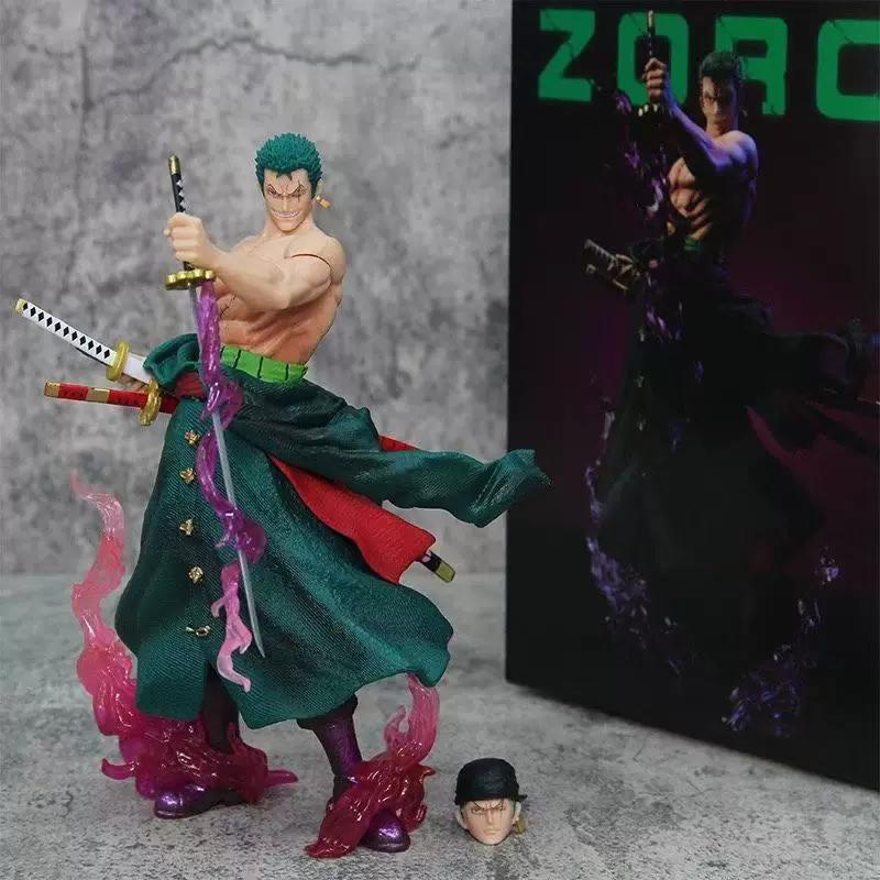 24cm Starry Zoro Anime Action Figures Double-Headed Interchangeable Pvc Model Toy Pc Case Collection Ornaments Surprise Fan Gift