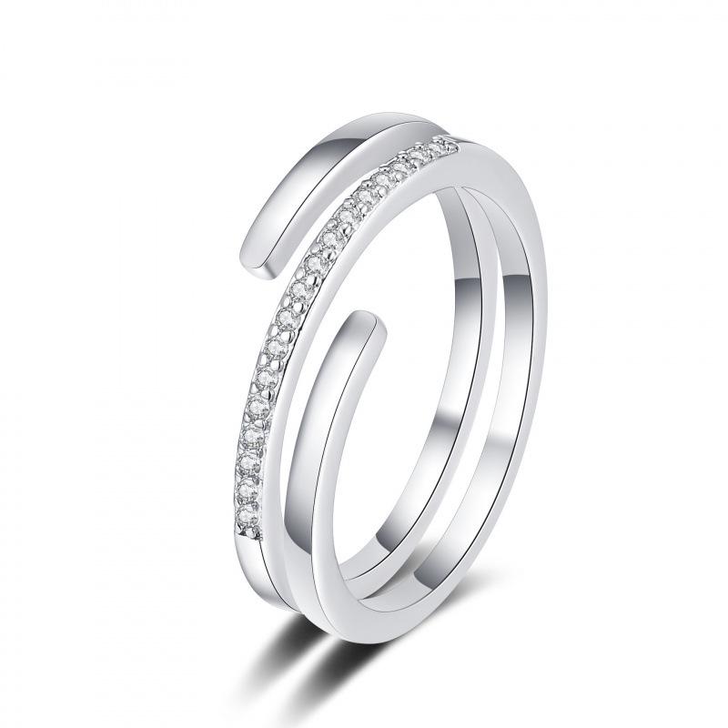 Niche Rhinestone Ring for Women – Personalized, Fashionable, Adjustable Open Design