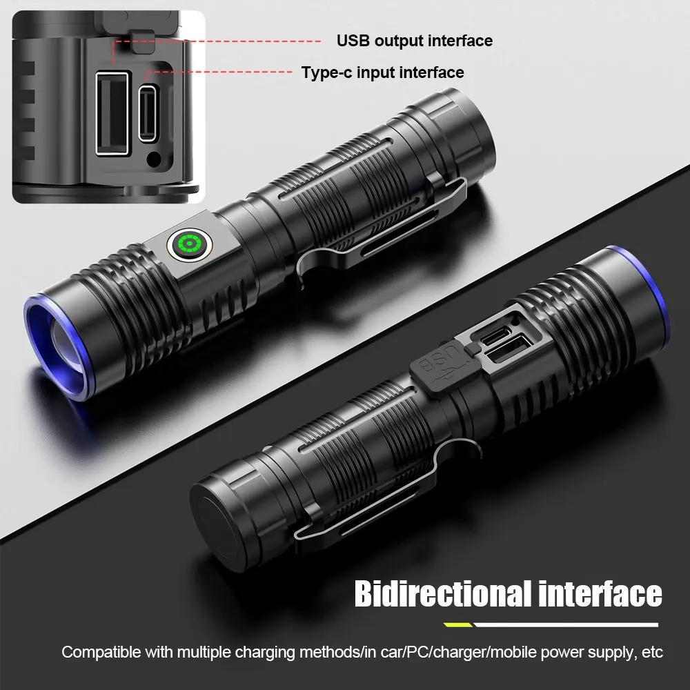Tactical Flashlight Green Red Powerful LED Flashlight Five Colors Bright Spotlight Long Range Zoomable Emergency Torch Outdoor