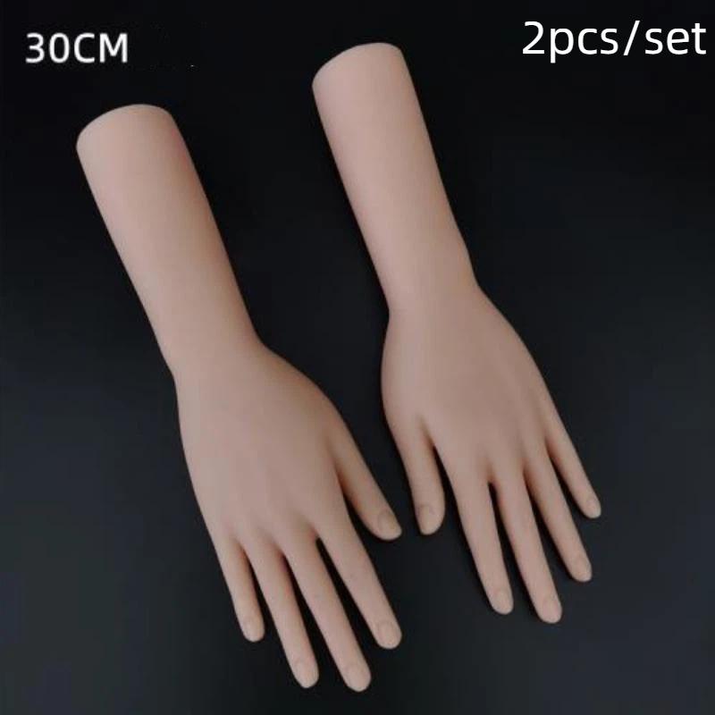 Flexible Joint Silicone Female Hand Model Realistic Lifelike Fake Hand for Manicure Display Tattoo Training