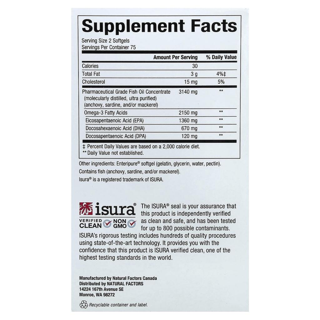 Rx Omega-3 Ultra Stärke, 150 Weichkapseln (1,075 mg pro Weichkapsel)