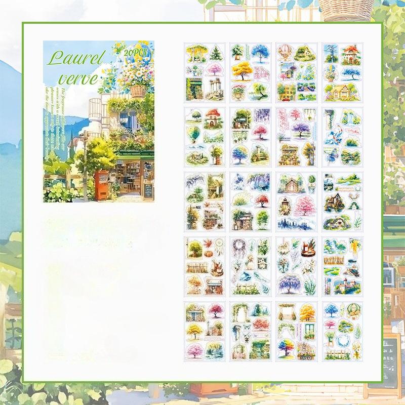 

20 шт./уп. Книга ПЭТ-наклеек Винтажный Креативный Декоративный Материал для Скрапбукинга Ручной Работы Дневник Альбом Принадлежности для Рукоделия