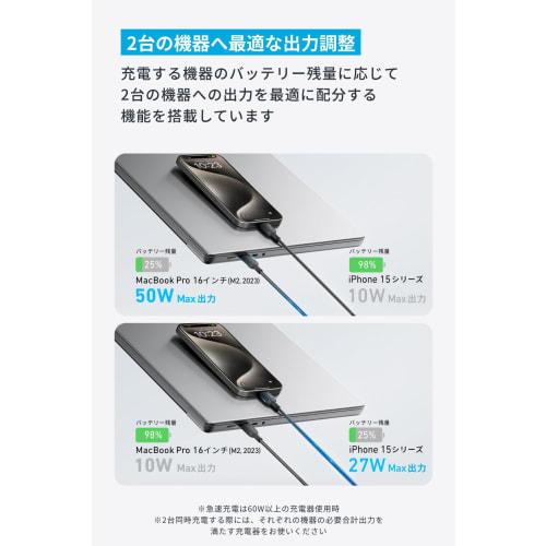 Anker USB-C & USB-C Cable (2-in-1, 140W) Fast Charging USB 2.0 Compatible with iPhone 16 / 15 GalaxyS24 / S23 MacBook Air/Pro iPad and Others (1.2m Bl