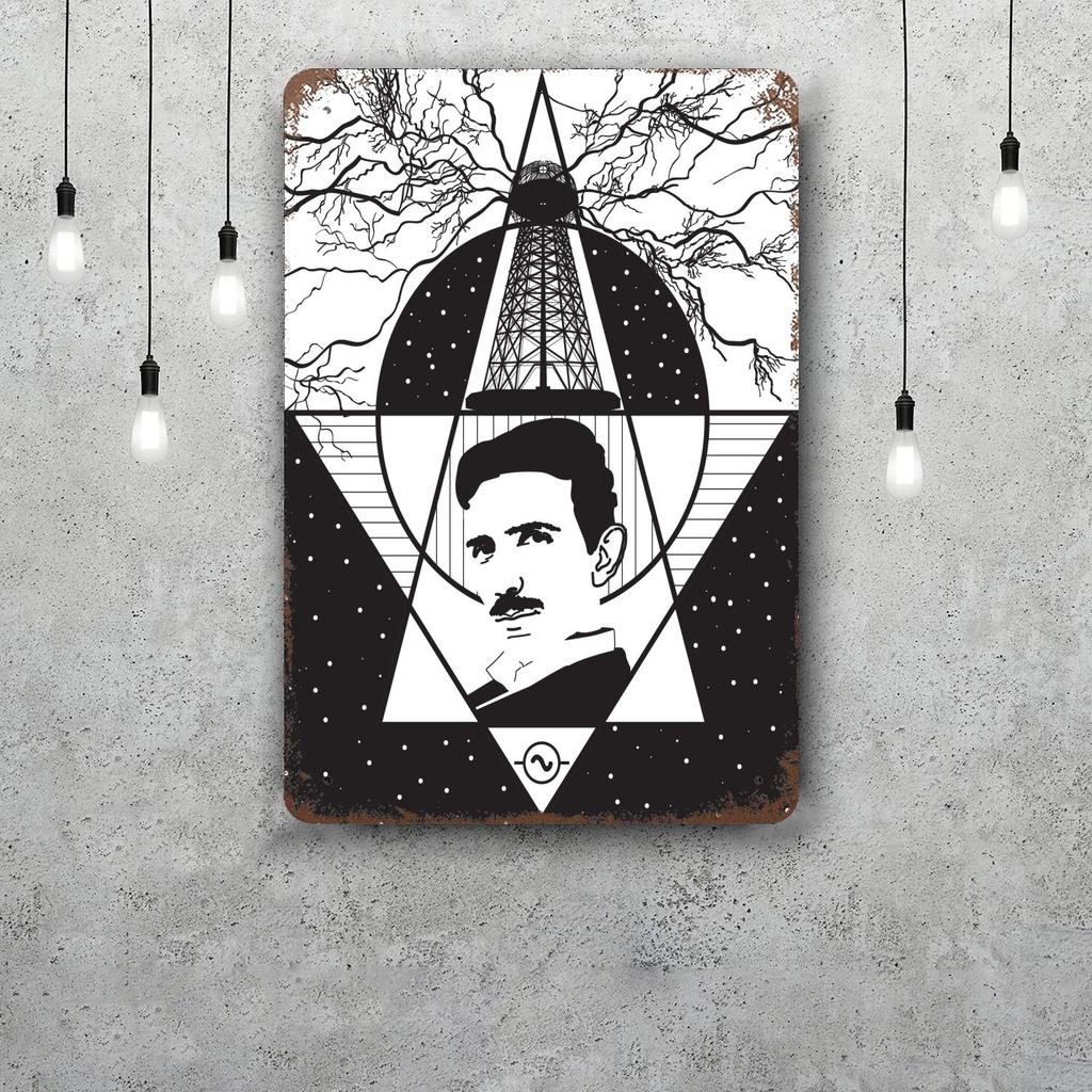 Nikola Tesla Vintage Tin Sign Home Decor Wall Decor Art Wall Mural Room Decoration Decor Retro Metal Sign Plate Bar Posters