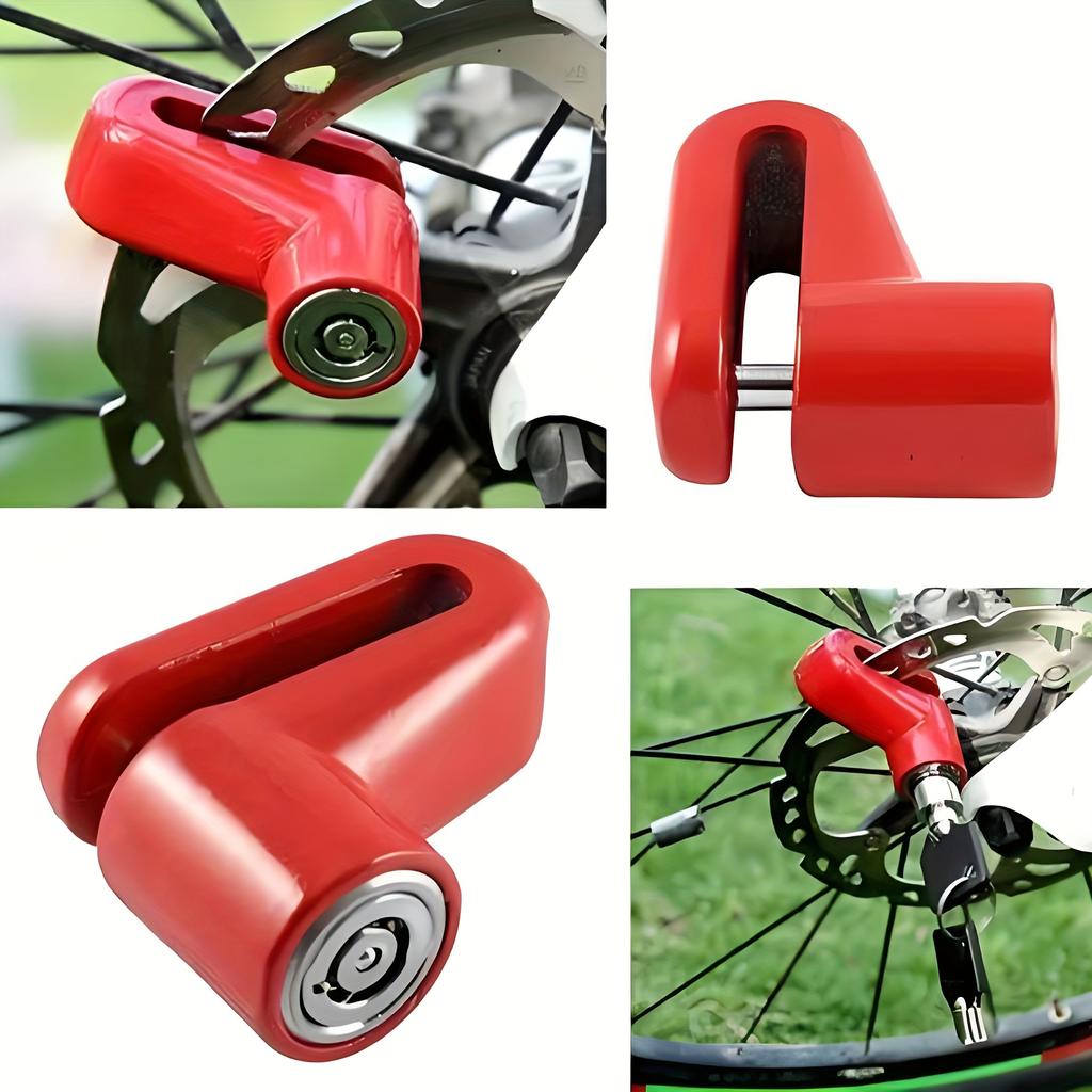 1 Heavy-Duty Bicycle & Motorcycle U-Lock with Manual Disc Brake Lock - ABS/Zinc Alloy Anti-Theft Lock Suitable for Mountain/-Bikes/Tricycles