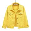 Damen Rosa Frühling Locker Geschnittene Jeansjacke - Kurz, Langärmlig, Übergröße, Lässiger Koreanischer Stil