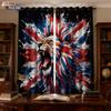2pcs Ferocious Lion Animal Print Perforated Blackout Curtains In Multiple Sizes for Living Room Bedroom Insulation Decoration