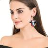 Einzigartige Brillen Kuh mit Blumenkranz Acryl Ohrringe für Frauen Mädchen, Frühling Sommer Y2K Stil Girlanden Creolen, Damenmode Drapierohrringe