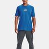 Under Armour Letter Print Crew Neck Short Sleeve T-Shirt Men Tops Cyber-Blue 1376856-481