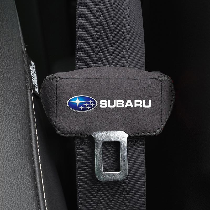 Car Safety Belt Buckle Plug Leather v Cover For Subaru STI Forester Impreza Legacy Outback XV BRZ WRX Tribeca