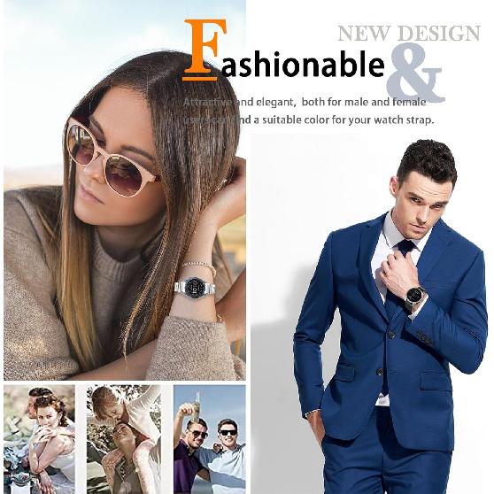 Miimall Compatible for Garmin Forerunner 965 Band Metal, 22mm [Quick Release] [Stainless Steel] Adjustable Wristband Replacement Easy Fit Metal