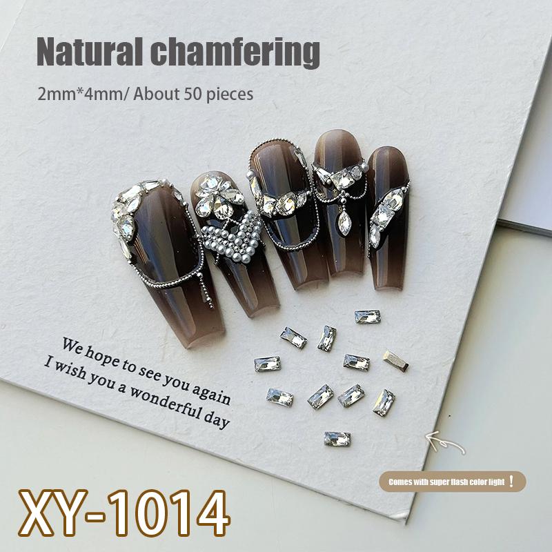 50Pcs Zircon Nail Diamond Decoration Mixed Loading Stereoscopic Nail Accessories Nail Painting Nail Salon Nail Artists
