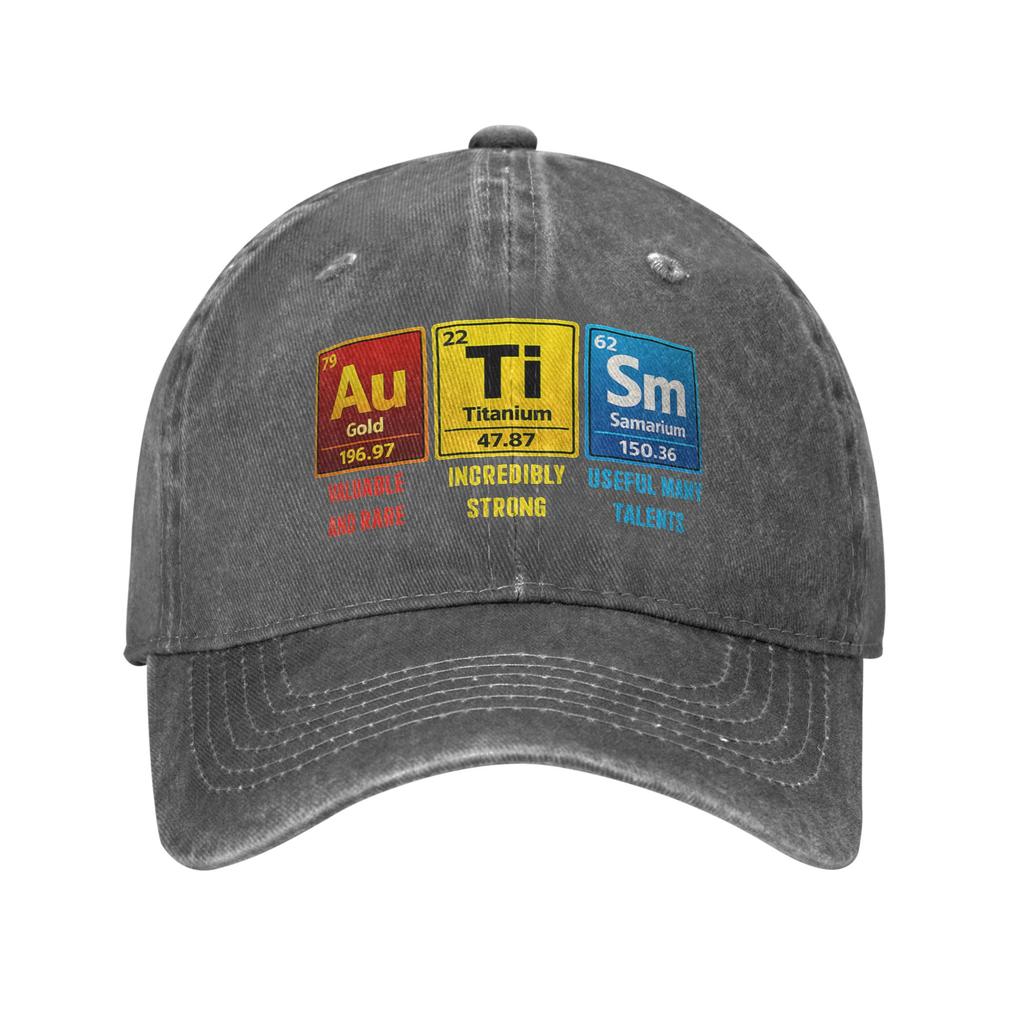 Autism EleUnisexts Periodic Table Awareness ASD Fashion Baseball Cap Hats Visor Protection Snapback Cotton tops gorras