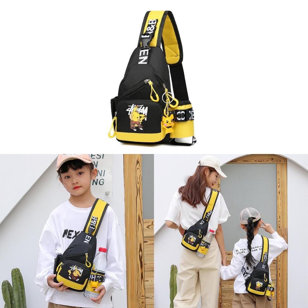 Pikachu Shoulder Chest Crossbody Bag Anime Pattern Child Gift Outdoor