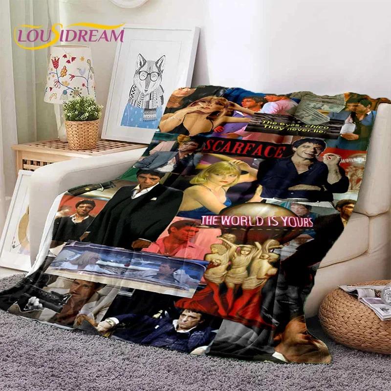 Scarface Tony 3D Printing Movie Soft Flannel Blanket for Beds Bedroom Sofa Picnic,Throw Blanket for Cover Outdoors Leisure Gift