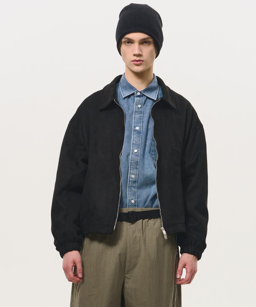 Black Moment Signature Suede Oversized Jacket 2Way [Black]