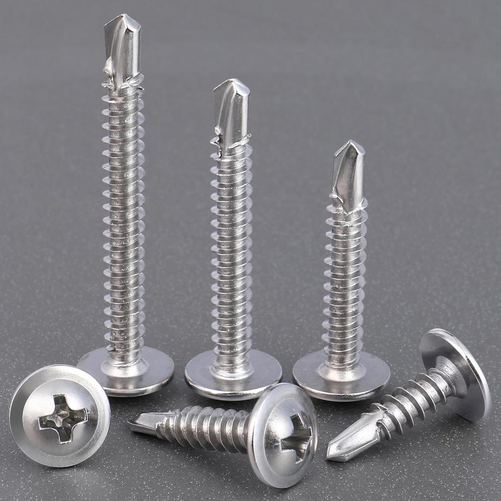 180 Stainless Steel Self Tapping Drilling Screw Combination Kit, Suitable for Metal, Plastic, and Wood.