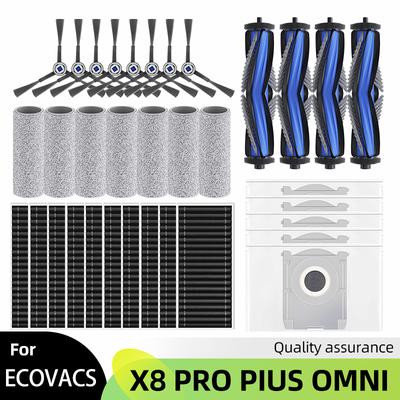 Passend für Ecovacs X8 Pro Omni Zubehör Haupt- Seitenbürste Hepa-Filter Wischtuch Staubbeutel Ersatzteile