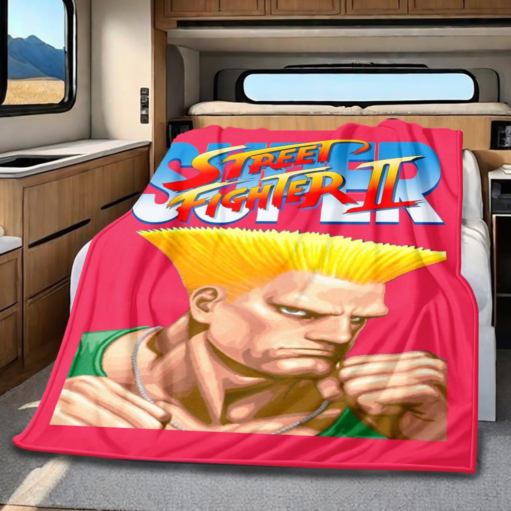 Super Street Fighter Ii Artwork Blanket Soft And Portable All Season Home Bed Sofa Blanket Office Travel Nap Break Warm Blanket