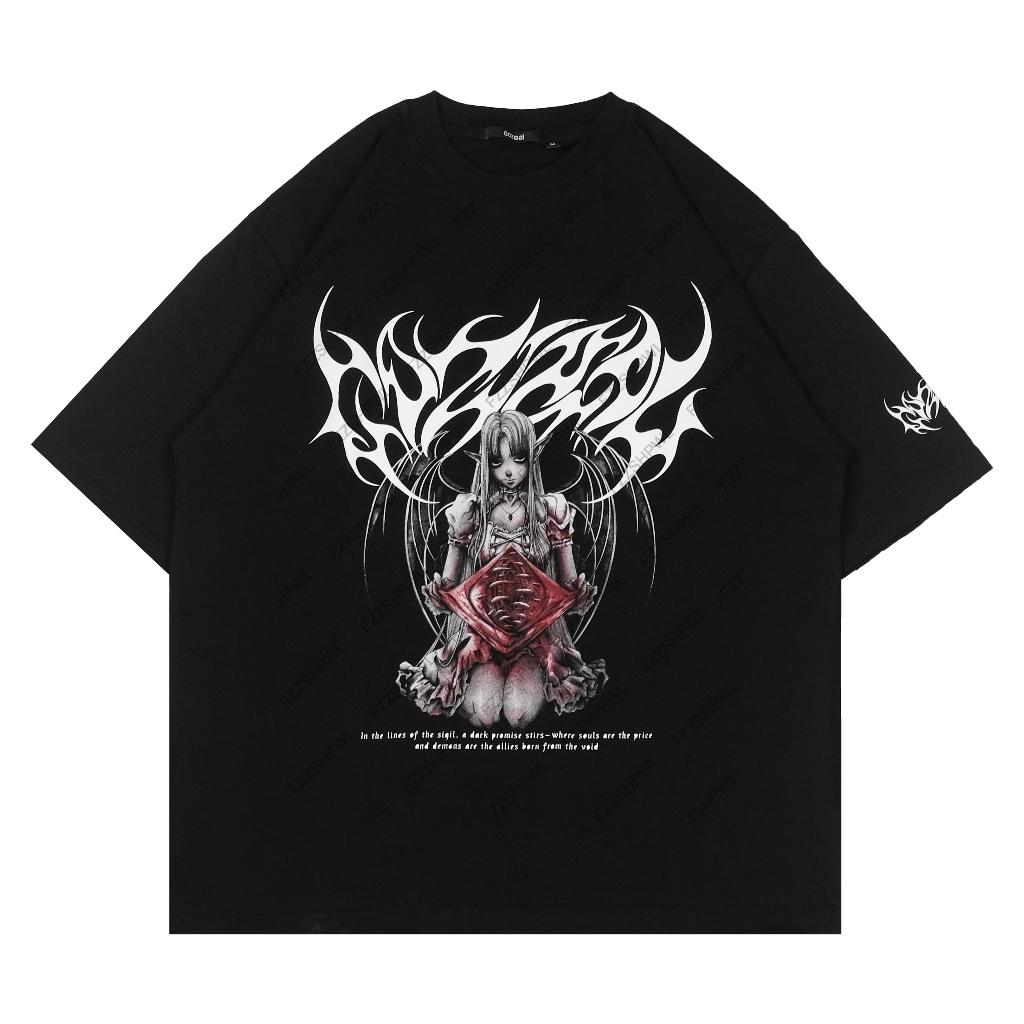Y2K Cotton Tshirt Summer Unisex Hip Hop Clothes Punk Harajuku Graphic Print Retro ONeck Loose Short Sleeve Top Gothic Streetwear
