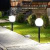 Solar Garden Light Round Ball Bulb Light LED Outdoor Waterproof Landscape Villa Lawn Light Ground Plug Light Garden Decorative