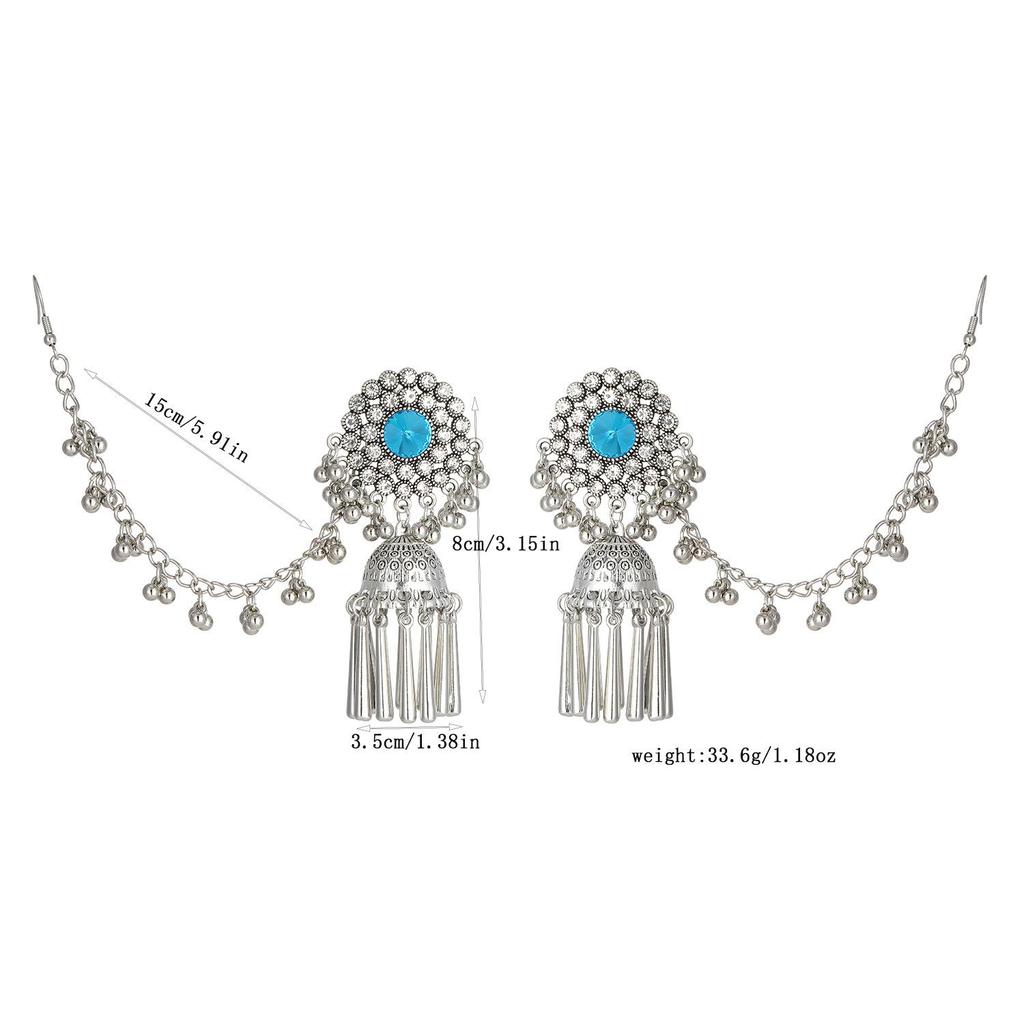 Indian Style Handmade Bell Tassel Dangle Earrings