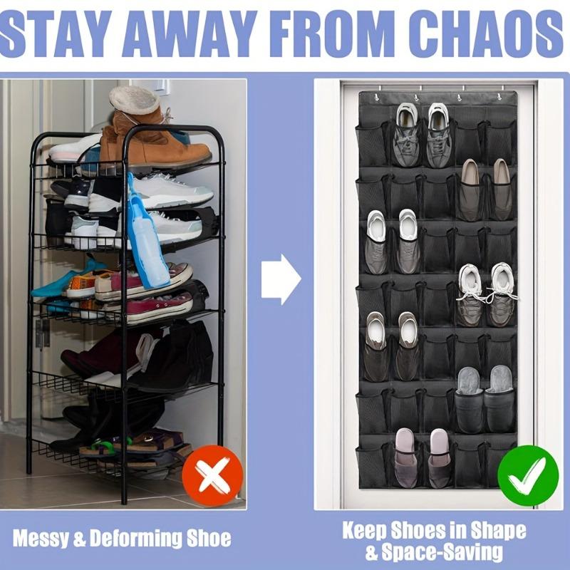 Shoe Storage Rack on Door–Hanging Organizer with 14/24 Mesh Bags for Wardrobe Entryway,Bedroom – Fits Men's Shoes&Women's Heels