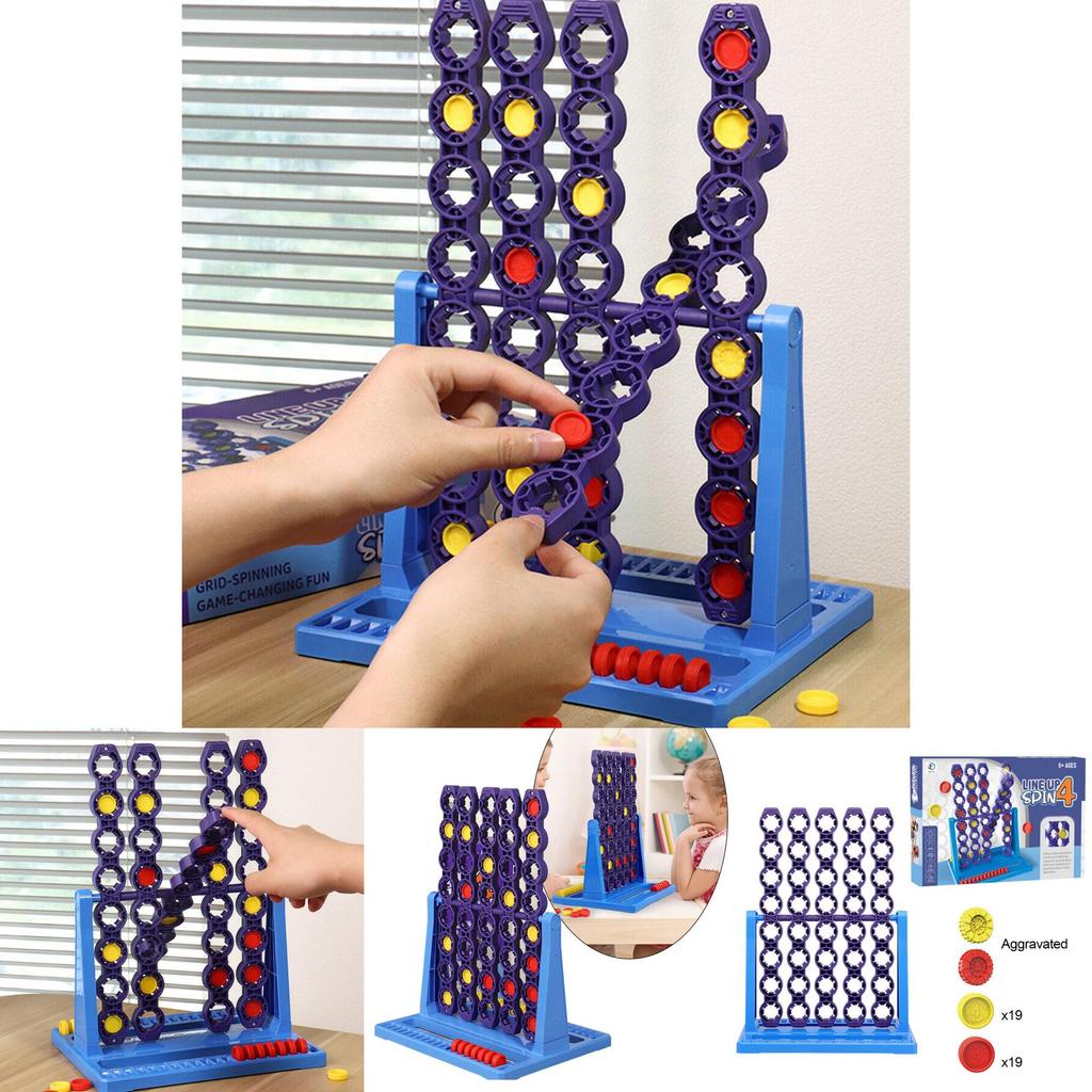 Interactive Plastic Desktop Game With Rotating Four-in-a-row Indoor Fun For Kids And Families Shantou China