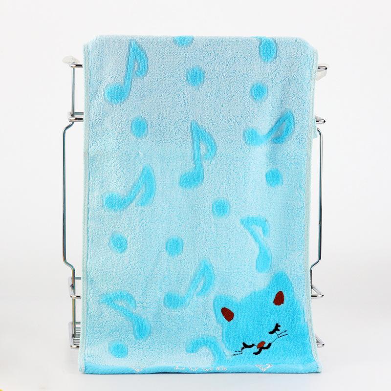 

Детское полотенце из бамбукового волокна с рисунком котенка, жаккардовое, мягкое, впитывающее, маленькое, детское полотенце для рук 25*50 синий