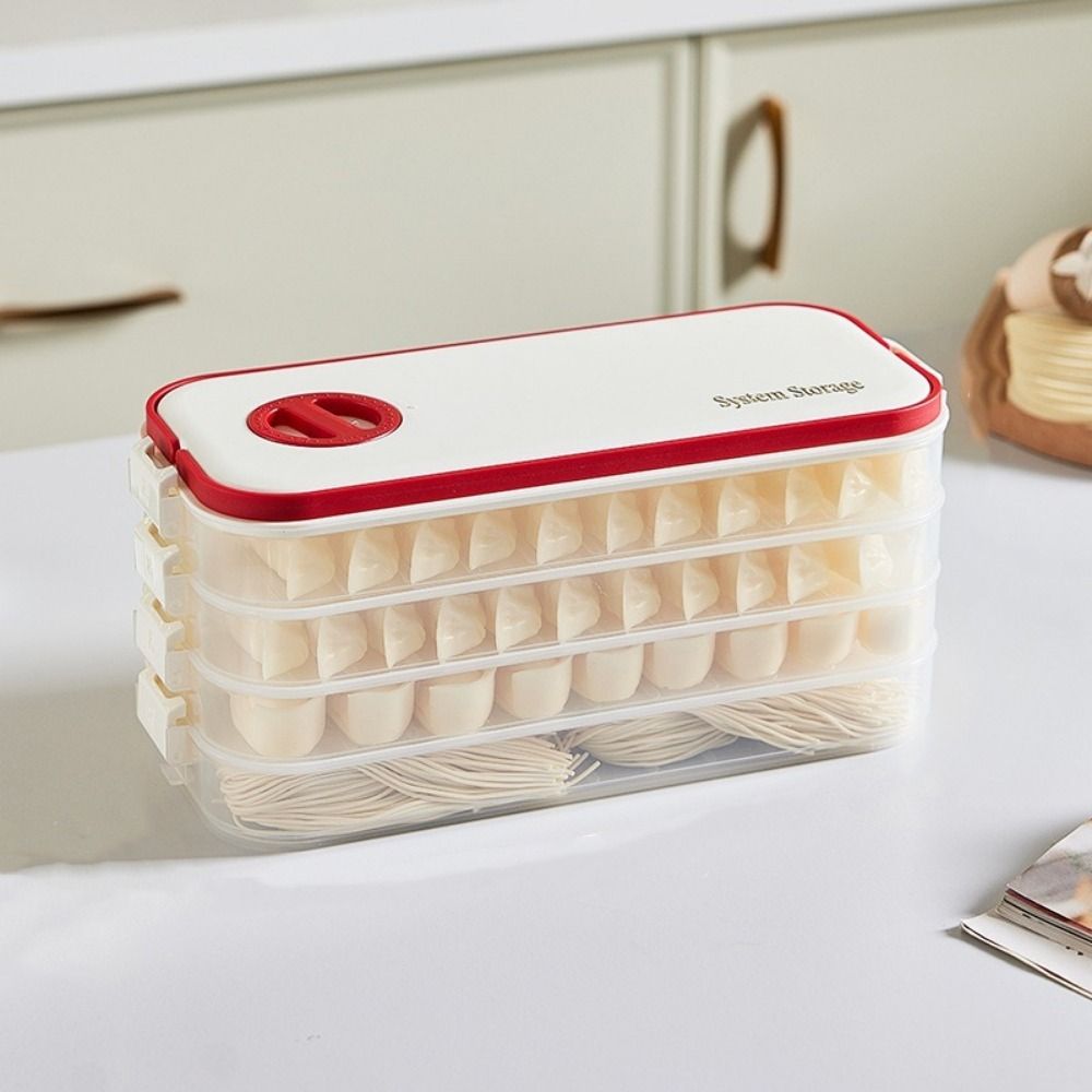 Plastic Dumpling Box Multi-Layer Large Capacity Wonton Fresh-Keeping Organizer Quick Freezing Sealed Food Storage Container