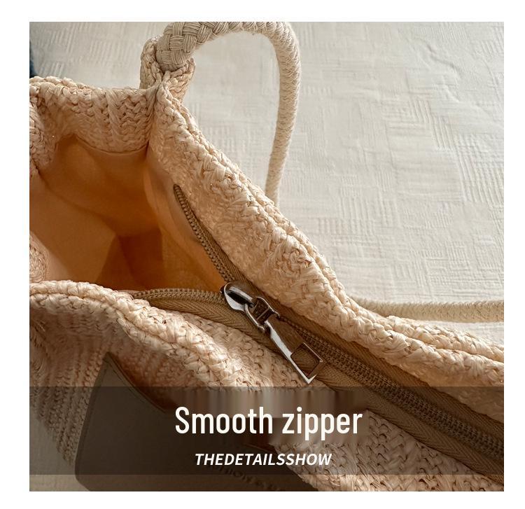 2024 Summer Trendy Women's Straw Woven Tote - Large Capacity, Simple & Fresh Shoulder Bag