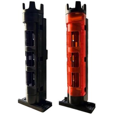 Set of 2 Rod Holder Stands, Compatible with Meiho and Daiwa Fishing Rods, Cooler Box (Black and Red Set) [Parallel Import]