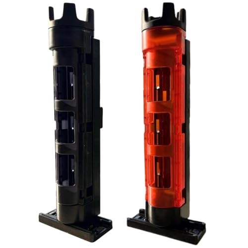 

Set of 2 Rod Holder Stands, Compatible with Meiho and Daiwa Fishing Rods, Cooler Box (Black and Red Set) [Parallel Import]
